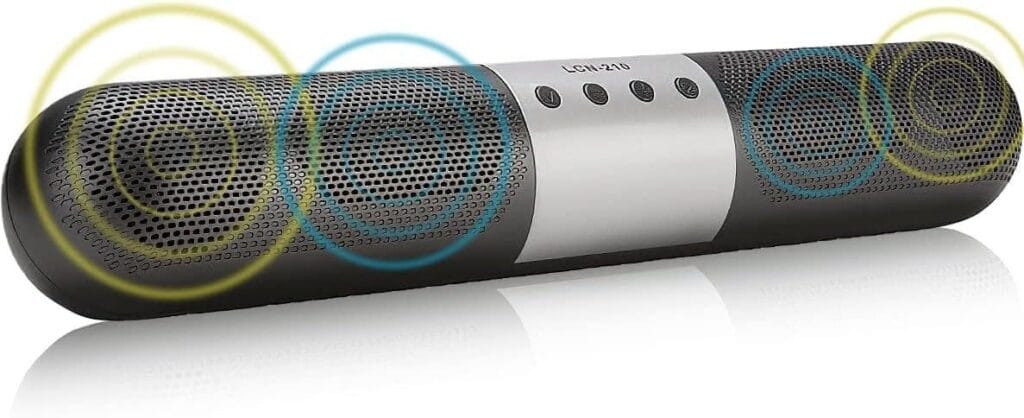 HONGHCL Barra de Sonido con Bluetooth/AUX/USB/TF y Subwoofer – Sonido Estéreo 360° 🎶🔊