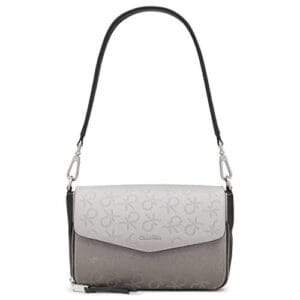 Calvin Klein Gabrianna Bubble Lamb North/South Key Bolso, Logotipo Multi Perf Negro, Talla unica