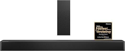 Hisense Barra de Sonido HS2100 (2023) 2.1 Ch 240W con DTS Virtual X, Subwoofer, HDMI eARC y Bluetooth