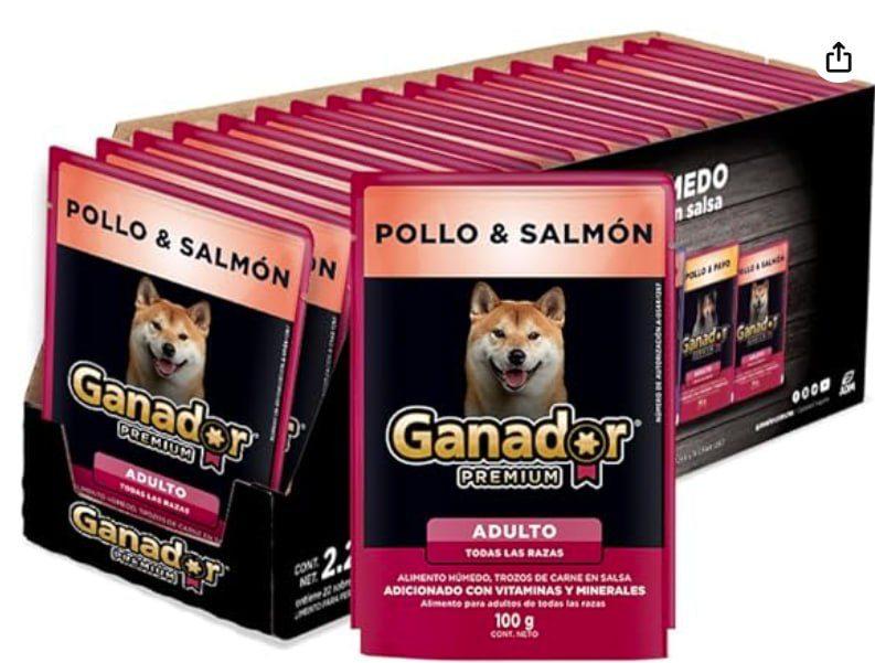 Alimento húmedo para Perro Ganador Premium Pollo & Salmon 🐶🍗