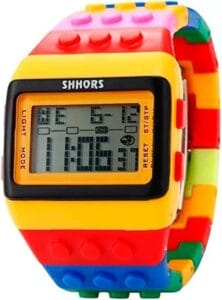 BLACK MAMUT Reloj Pulsera Digital Multicolor, Cronómetro, Alarma, Luz y Calendario (Amarillo Multicolor)