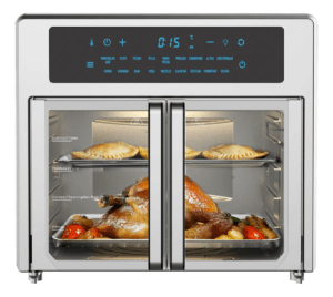 Horno Freidora Eléctrico De Aire Con Puerta Francesa 25l Color Gris Avera Hpf01