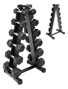 Rack Soporte Estante + 6 Pares Pesas Hexagonales 5 A 30 Lb