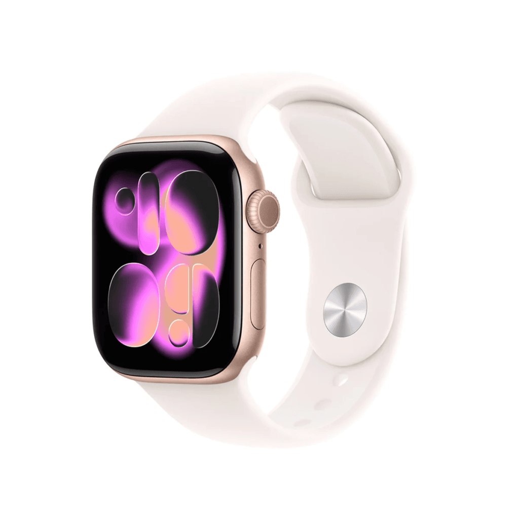 Apple Watch Series 11 (GPS) 42mm Aluminio Oro Rosa + Correa Deportiva Rubor Claro - Talla S/M
