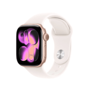 Apple Watch Series 11 (GPS) 42mm Aluminio Oro Rosa + Correa Deportiva Rubor Claro - Talla S/M