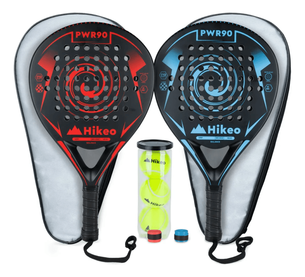 kit 2 palas pádel Hikeo 100% fibra de carbono