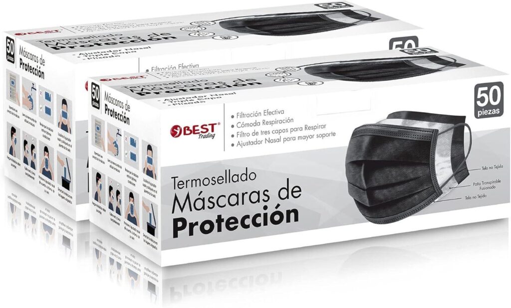 Best Trading Cubrebocas Negro 100 piezas