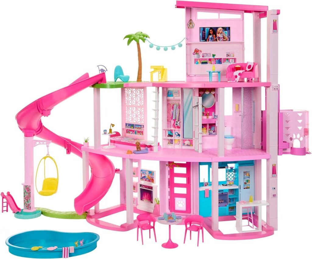 Barbie Casa de Muñecas Nueva Casa de los Sueños con Tobogán y Más de 75 Accesorios, para Niñas de 3 Años