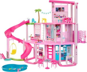 Barbie Casa de Muñecas Nueva Casa de los Sueños con Tobogán y Más de 75 Accesorios, para Niñas de 3 Años