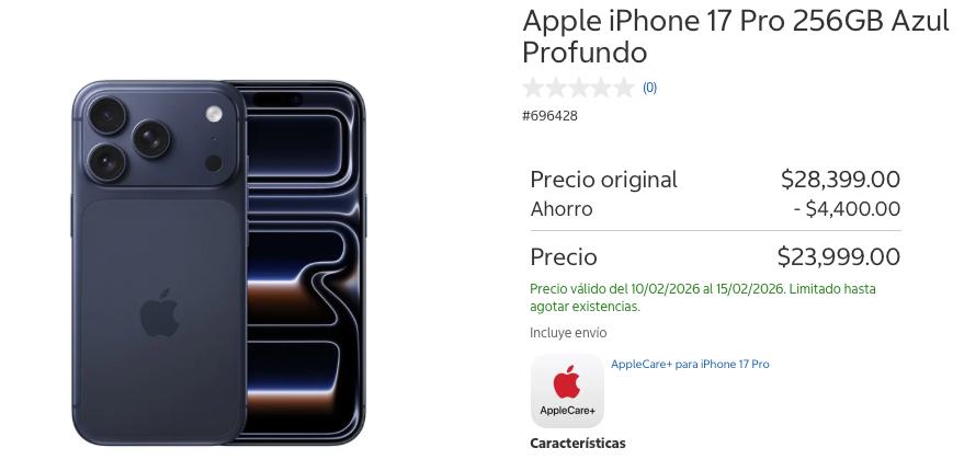 OFERTA EN COSTCO DEL IPHONE 17 PRO DE 256GB