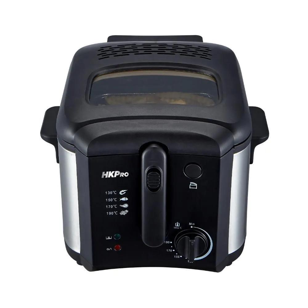 Freidora de Aceite HKPRO ES32033 2.5L Plateada con Negro