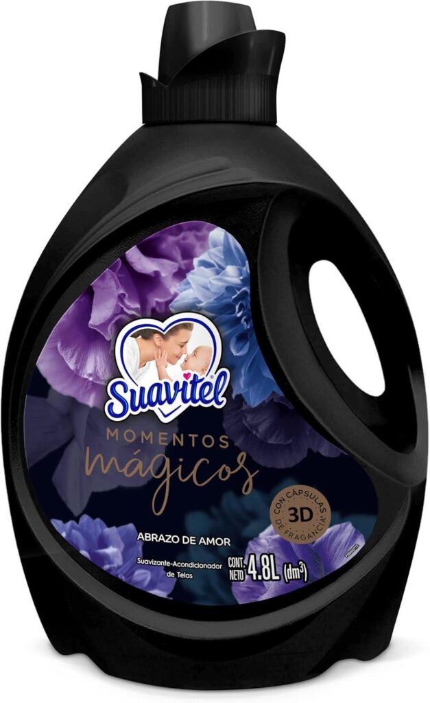 Suavitel Suavizante de Ropa Momentos Mágicos Abrazo de Amor 4.8 L. Con Cápsulas de Fragancia 3D y Aceites Esenciales. Intensidad Irresistible