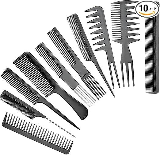 Peine Peluqueria Kit Profesional Barberia Estlista Belleza Cuidado Capilar 10pzs 💇‍♂️✂️