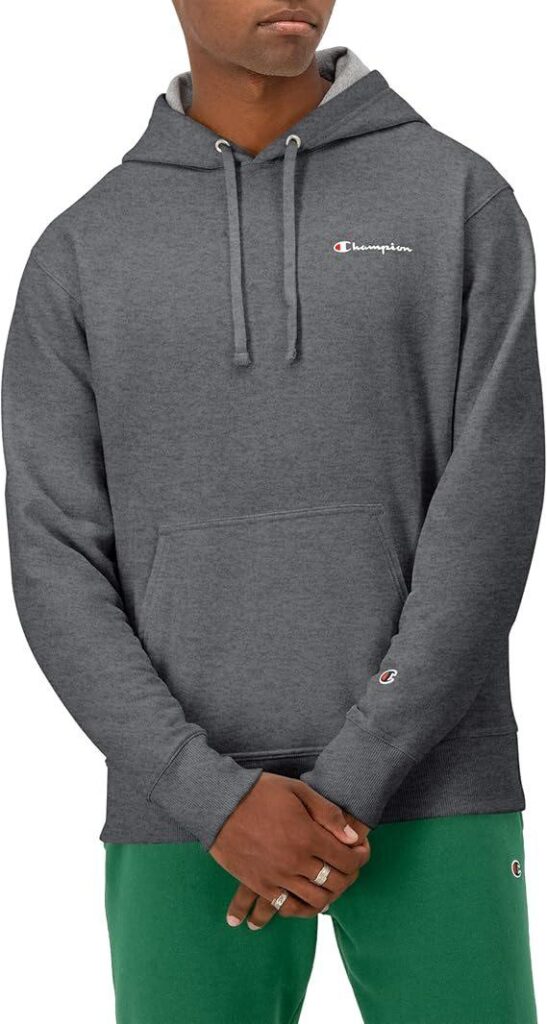 Champion Men's Hoodie, Powerblend, Fleece Men's Hoodie, Comfortable Men's Sweatshirt, Script Logo (Reg. or Big & Tall)