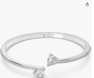 Swarovski Brazalete Attract Soul - Corazón, Blanco, Baño de rodio