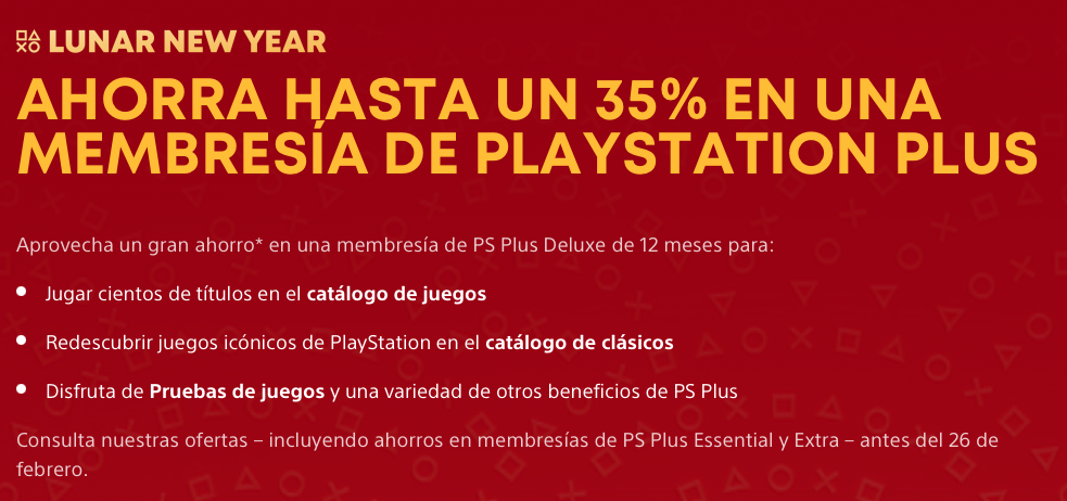 OFERTA PS PLUS DELUXE POR AÑO LUNAR