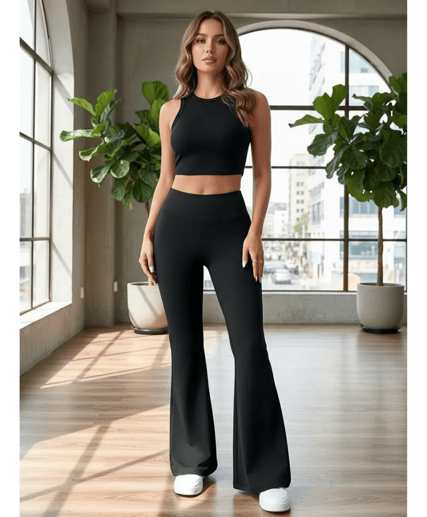 Pantalones De Mujer Pantalones Acampanados De Talle Alto