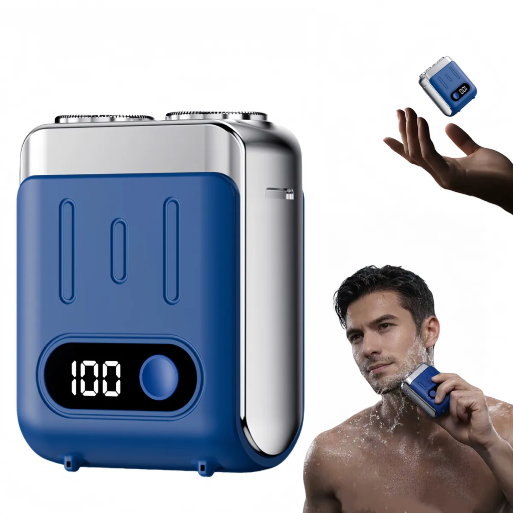 Mini Afeitadora Eléctrica Portátil Recargable Usb Azul/naran Azul Marino