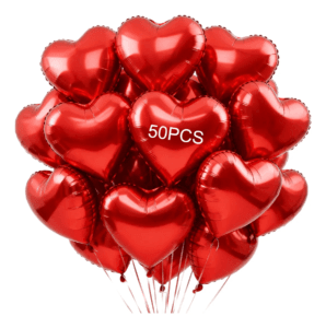 50 Globos Corazón 18in Decoración San Valentín Boda Fiesta