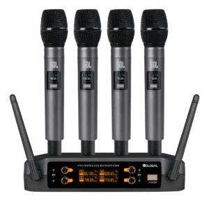 Micrófonos Inalámbricos Recargable Dinámico Uhf 4 Piezas