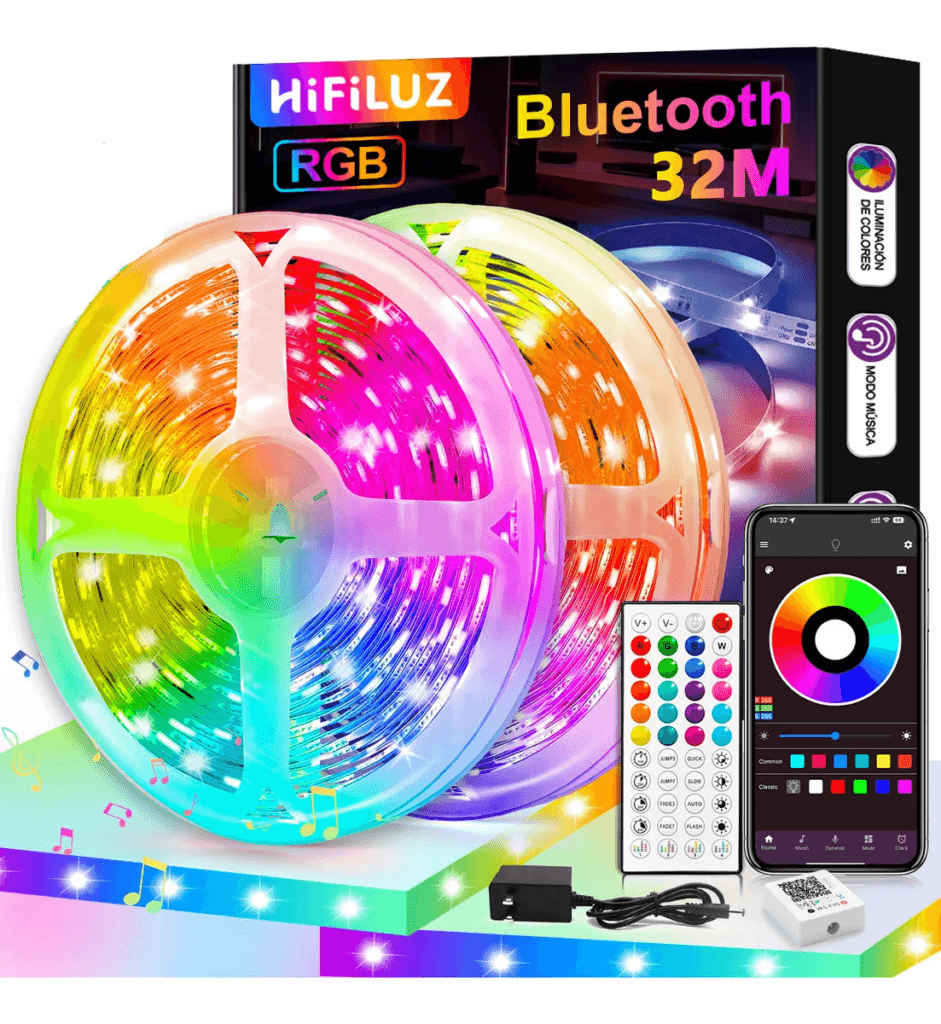 Hifiluz Tiras De Led 32m Bluetooth Rgb Luz