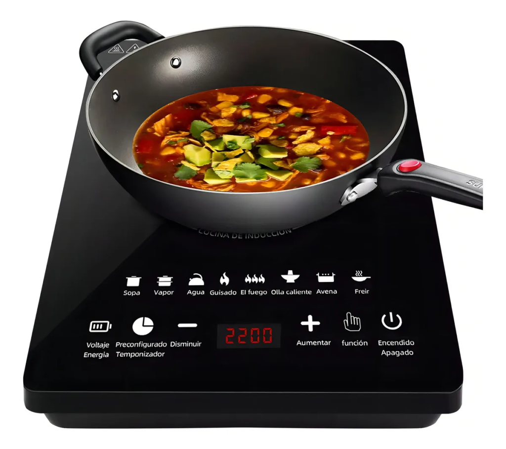 Weluvfit Parrilla De Inducción Eléctrica, Estufa De Mesa Modernas Inducción 1 Quemador