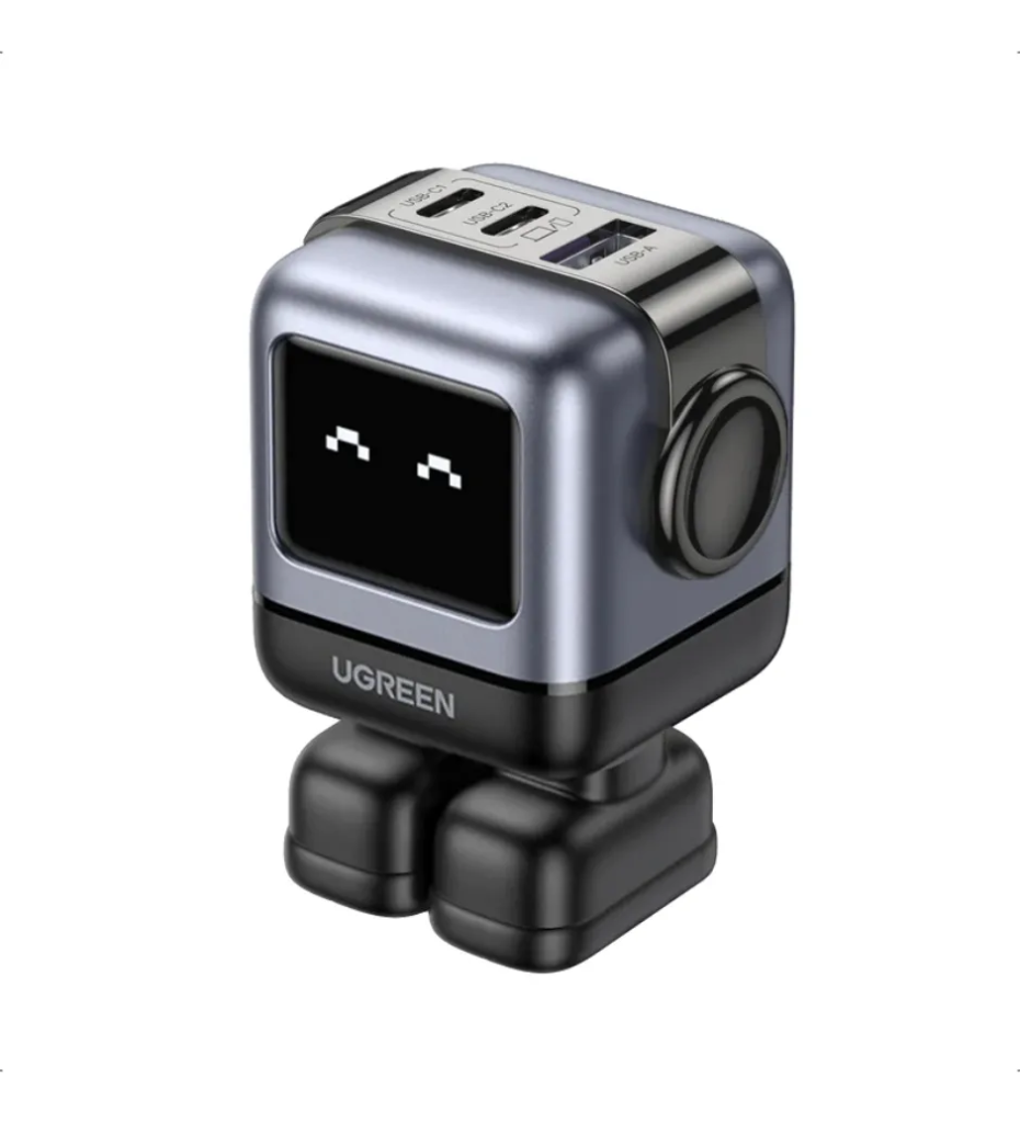 Cargador Ugreen Nexode Robot 65w Gan Usb C Led Color Negro