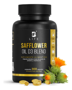 Safflower Vitamina D3 400 Ui 300 Cápsulas con Aceite De Cártamo B Life