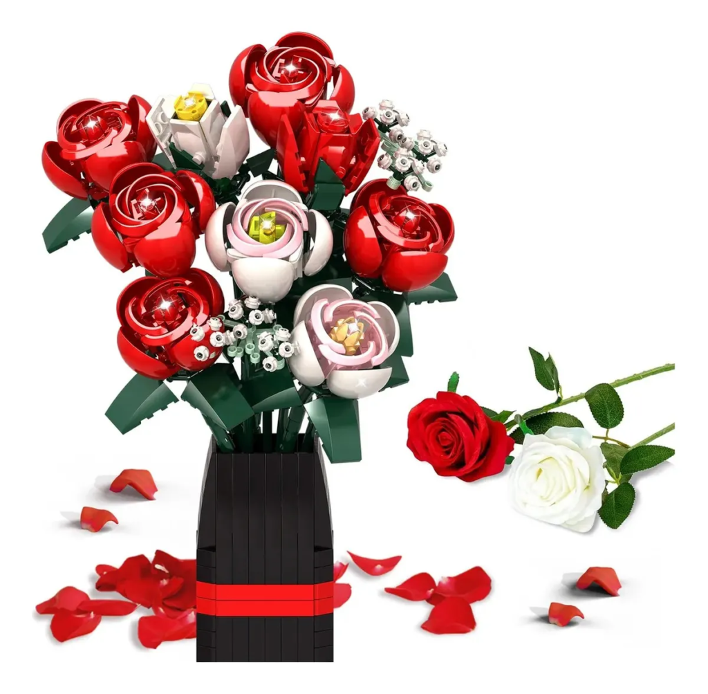 Kit De Bloques De Construcción De Ramo De Flores Con Jarrón 1