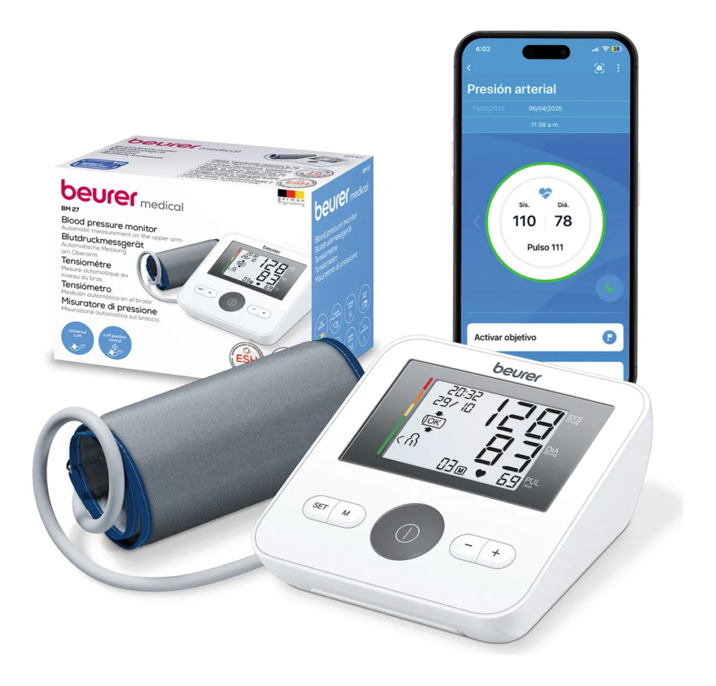 Baumanómetro De Brazo Digital Con Detector De Arritmias BM27 Beurer Blanco