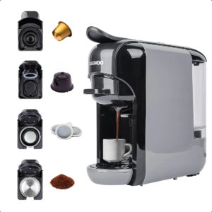 Máquina De Espresso Daewoo 4 En 1 Multi-sistema 0.6l 1450w Gris Oscuro