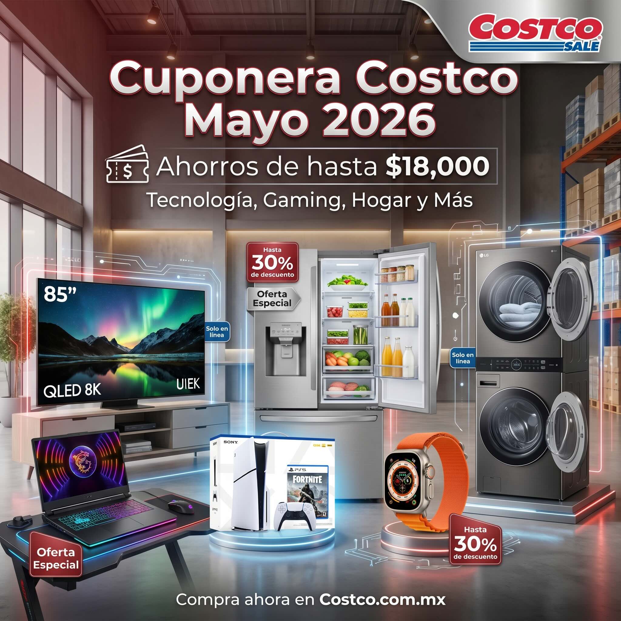 Cuponera Costco Mayo 2026: ¡Ahorros de hasta $18,000 en el mes del Hogar y la Tecnología!