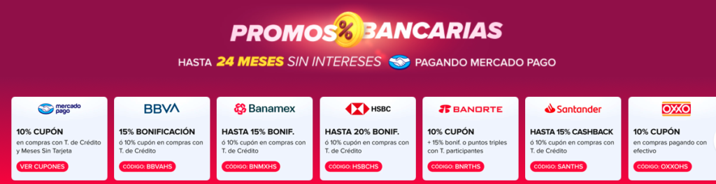 CUPONES BANCARIOS MERCADO LIBRE