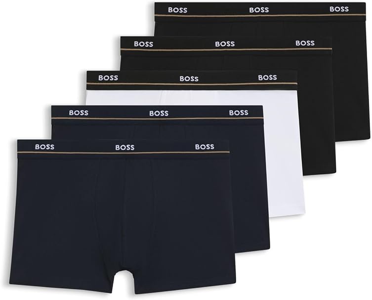 HUGO BOSS Paquete de Cinco Calzoncillos de algodón elástico con Logos en la Cintura